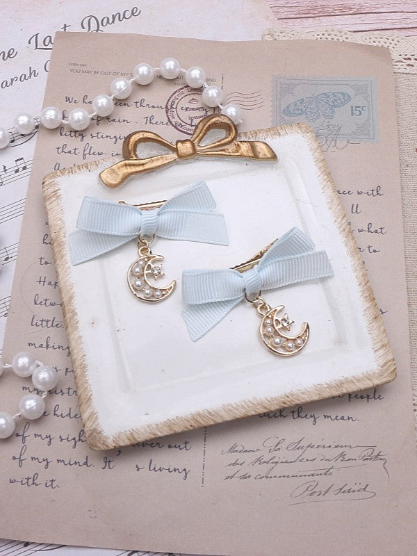 Options 7 Bowknot Jirai Color Kei Moon Charm Hairclip