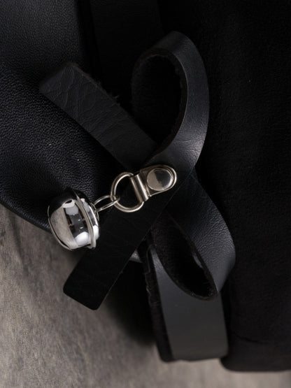 Black Decorated Design Gothic Bell Hat Charm Bowknot Beret Buckle