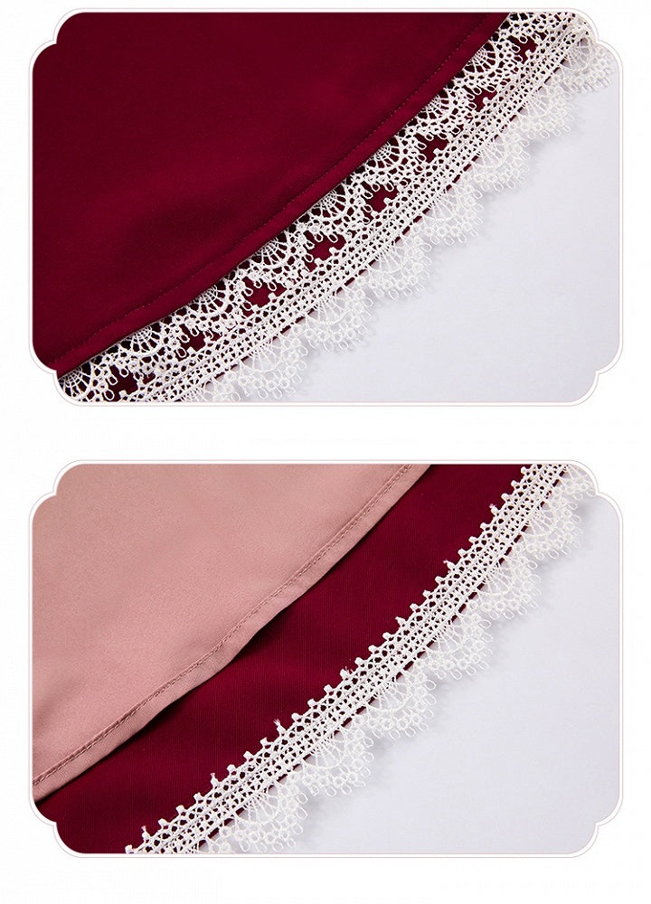 Kleid Fit Lolita Slim Fashion Taille Rot Elegant