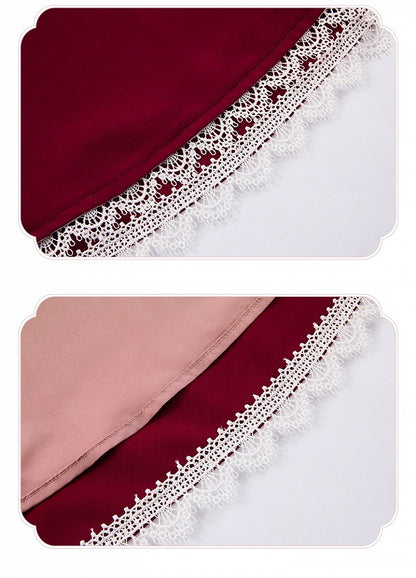 Kleid Fit Lolita Slim Fashion Taille Rot Elegant