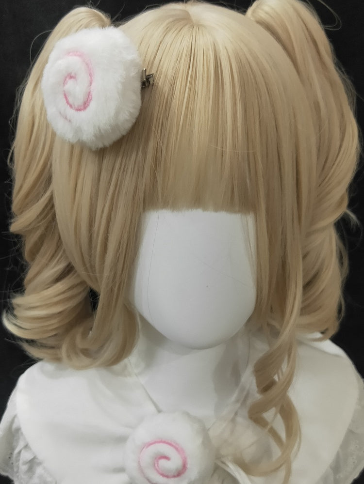 Hairclip WhitePink Plush