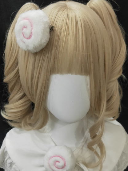 Hairclip WhitePink Plush
