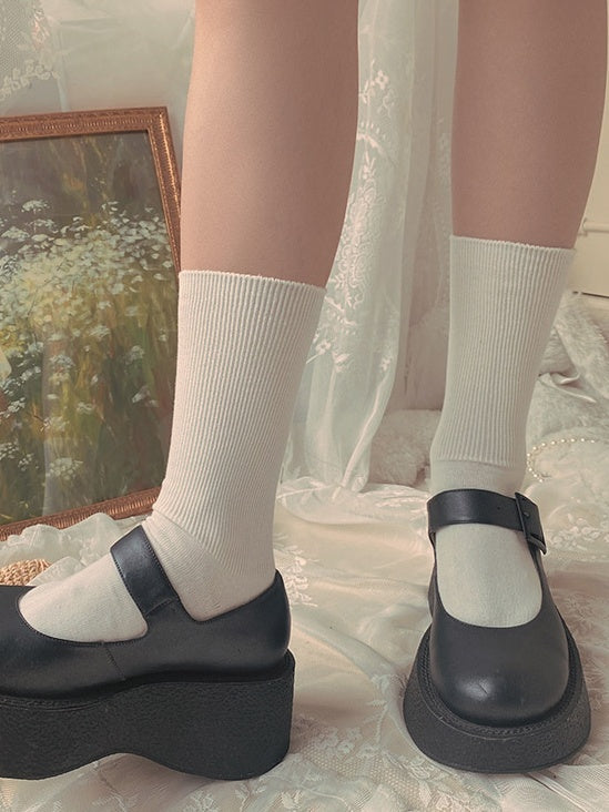 Striped Pattern Socks Black/White Cotton Minimalist Vertical