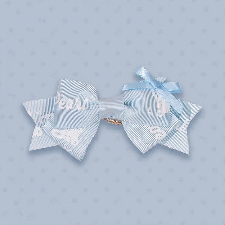 Hairclip Brown Bowknot Pink Blue /