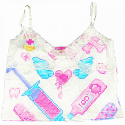 Lace Top Yami Trim Colorful Kawaii Cami Y2K