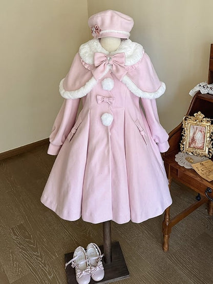 Pink Bowknot Beret Decorated