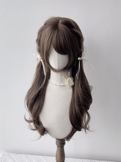 Full Wavy with Long Wig Light Brown Bangs 70CM