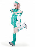 White Green Leg Warmers Colorblock Design