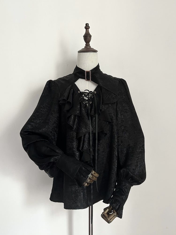 Pirate-Inspired Long-Sleeve Shirt in Ouji Lolita Style - Danger Girl