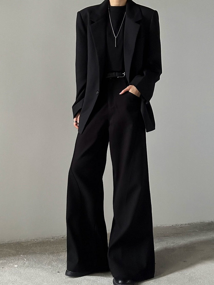 Wide-leg Black Style Pants Princely