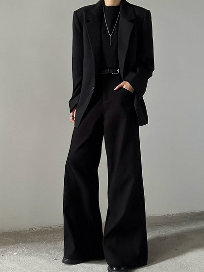 Wide-leg Black Style Pants Princely
