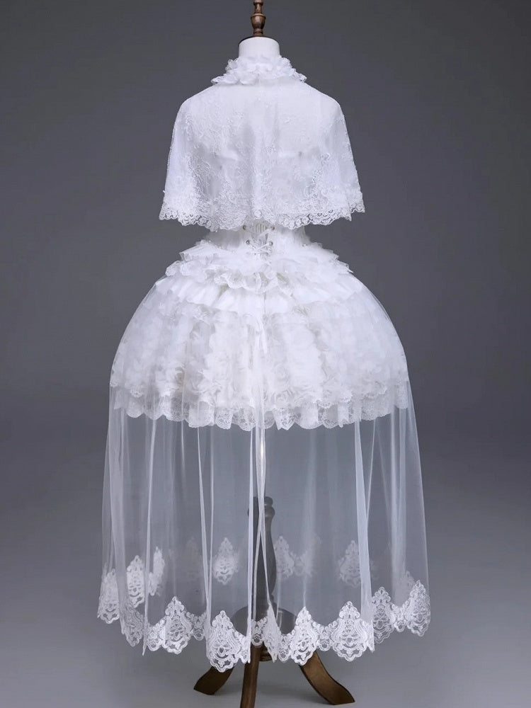 Classic White Snow Hime Lolita Dress Set with Accessories - Airfreeing