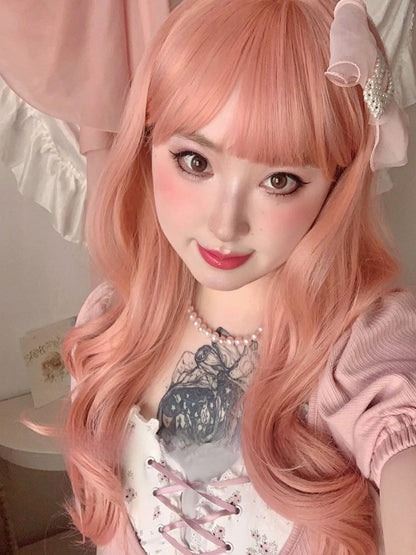 ウェーブピンクの65cmエアバングス（ウィッグ付き）