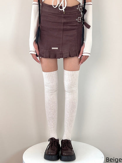 Knee 6 Over Stripe Colors Stockings Pattern Vertical