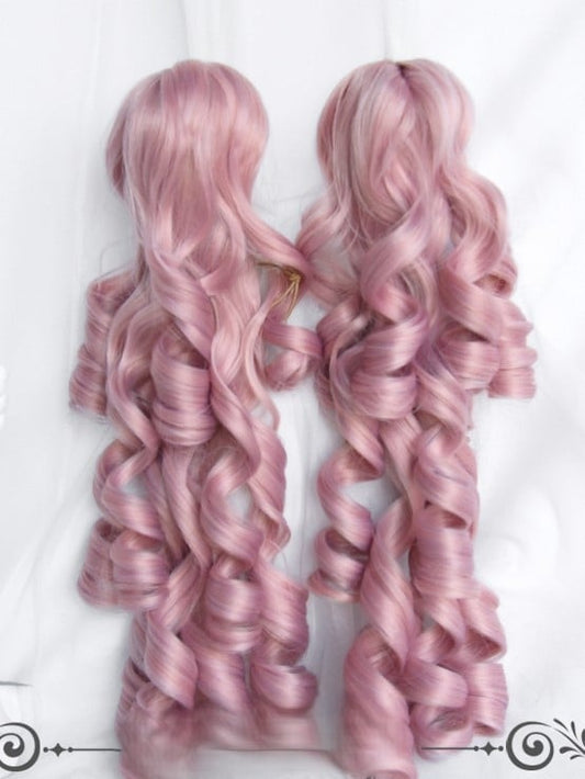 Claw Pink Curly Clips Roman Ponytails