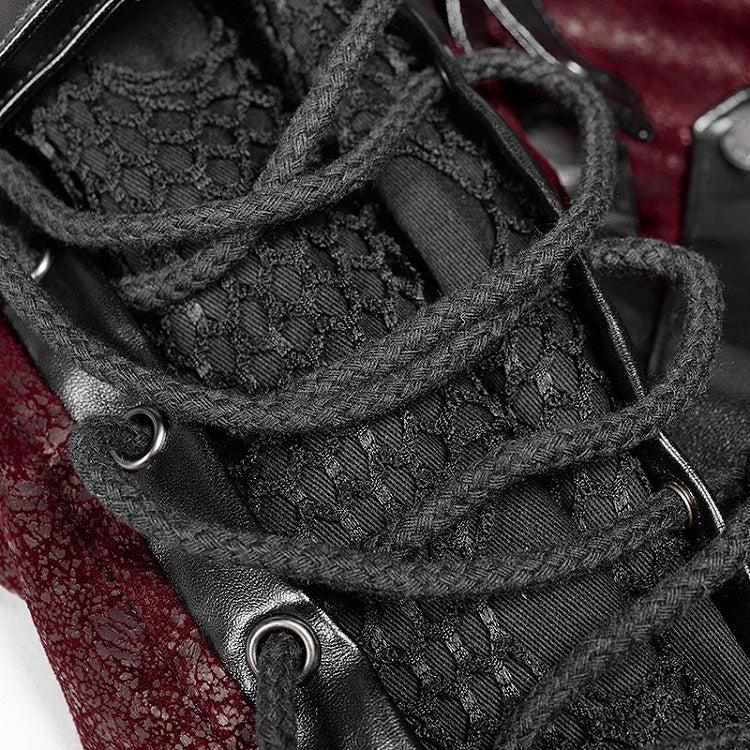 Leather Faux Rubberized Red Punk Windbreaker