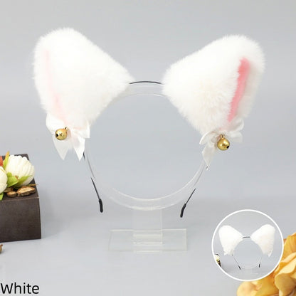 9 Faux Colors with Decoration Fur Cute Bell Bowknot Ear Lolita Fox KC