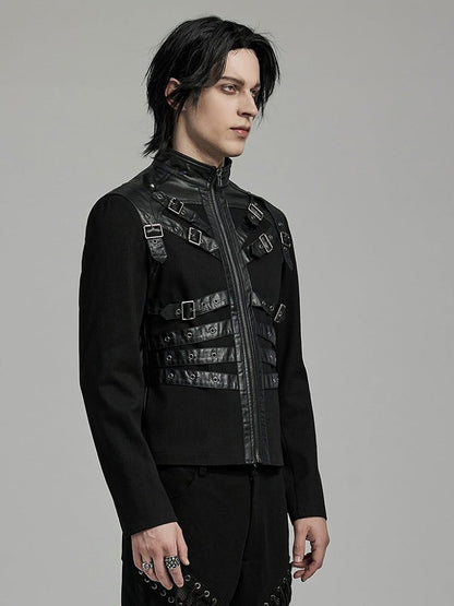 Handsome Coat Punk Men's Black