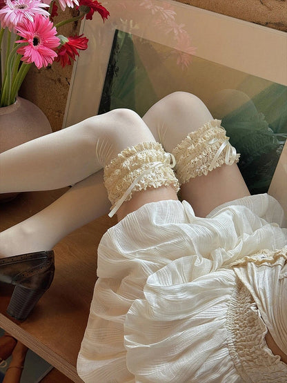 Lace Style) Stockings Ruffle Lolita (Elegant Cuffs Sweet