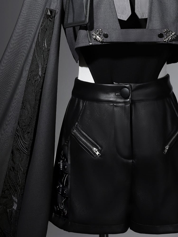 Techwear Ouji Schwarzes Outfit Ärmel Lolita futuristisch - Überlang