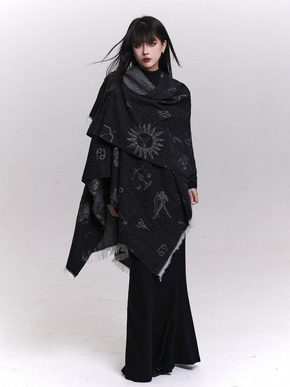 Christmas Shawl Black - Sun