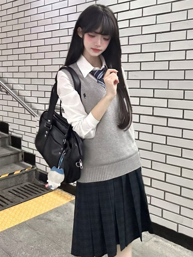 Letter Options 8 Preppy Uniform Vest JK Color Embroidery Style