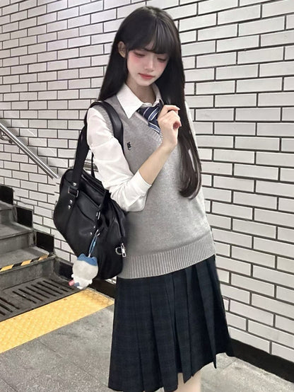 Letter Options 8 Preppy Uniform Vest JK Color Embroidery Style