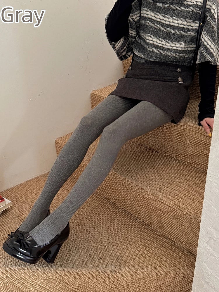 Knit Tights 5-Color Ribbed