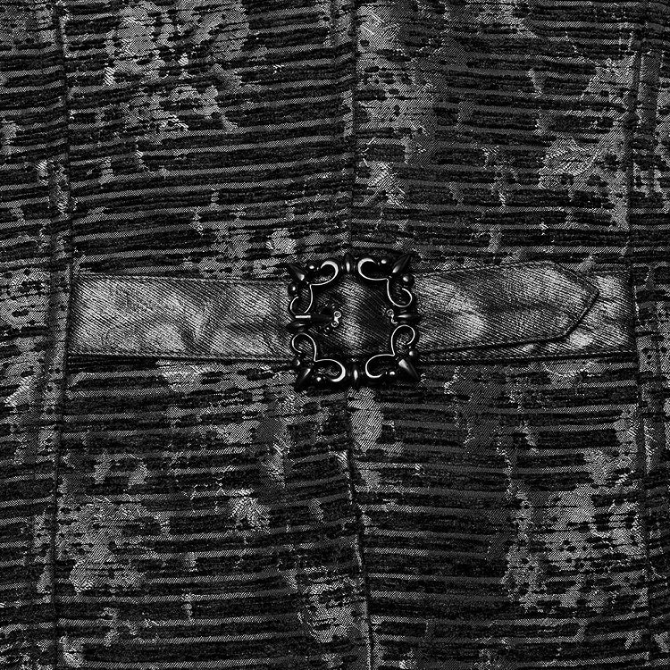 Men's Jacquard Black Vest Goth Exquisite