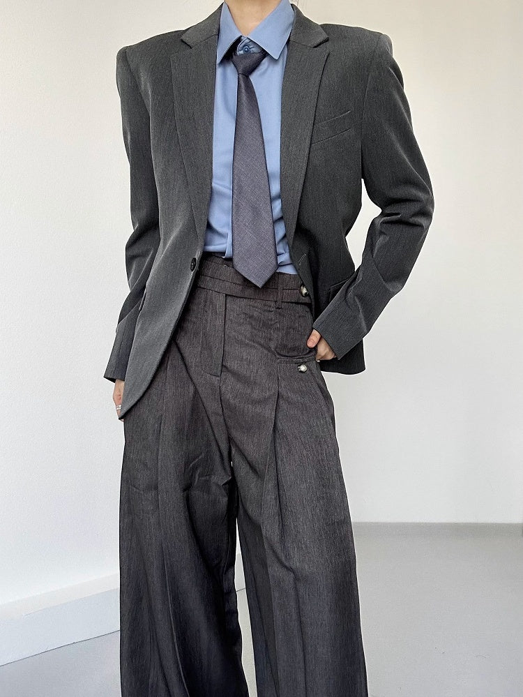 with Gray Ouji Shoulder Back Lolita Slit Blazer Pads Unisex