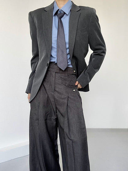 with Gray Ouji Shoulder Back Lolita Slit Blazer Pads Unisex