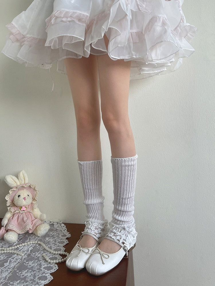 Lace White Leg Ruffle Lolita Trims Warmers
