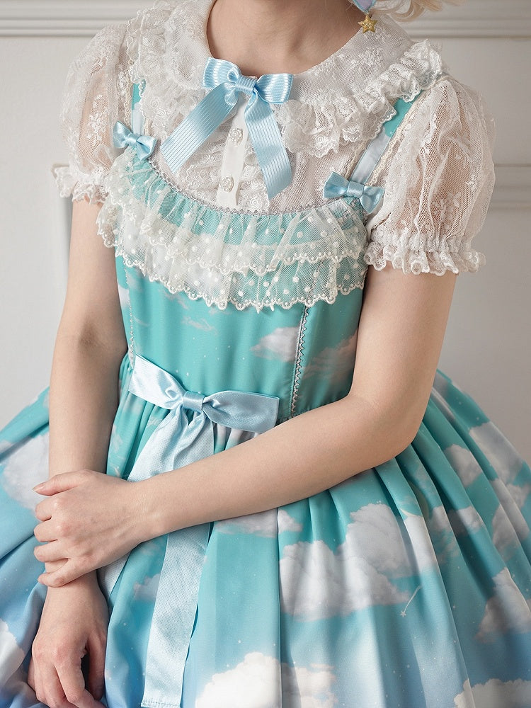 ブラウス ピータースリーブ カラーパン ホワイト ロリータ ショート