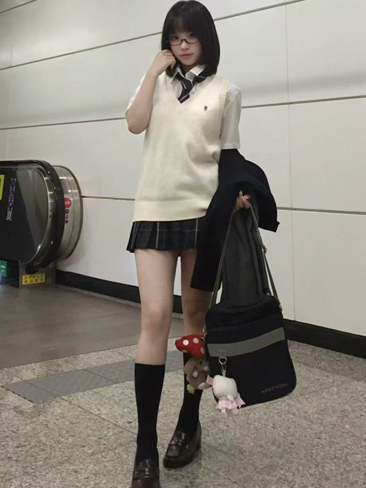 Letter Options 8 Preppy Uniform Vest JK Color Embroidery Style