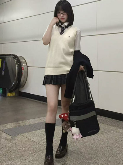 Letter Options 8 Preppy Uniform Vest JK Color Embroidery Style