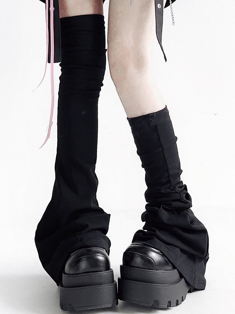 White Warmers Over-the-Knee / Flared Leg Black