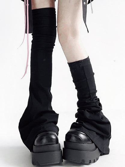 White Warmers Over-the-Knee / Flared Leg Black