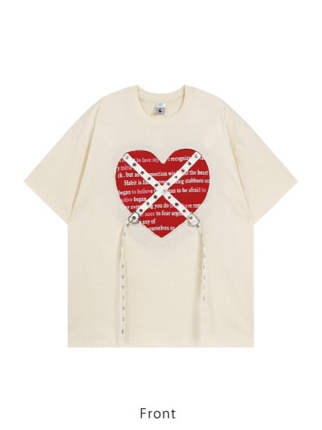 Red Apricot Top Straps With Skirt + Buckle Punk Print Pleated Metal Heart Black Plaid