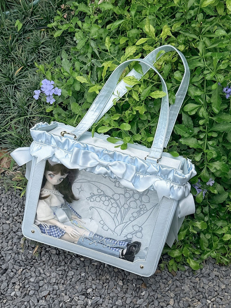 Large Transparent Window Bag with Side Zip in Multiple Colors - Green Gable