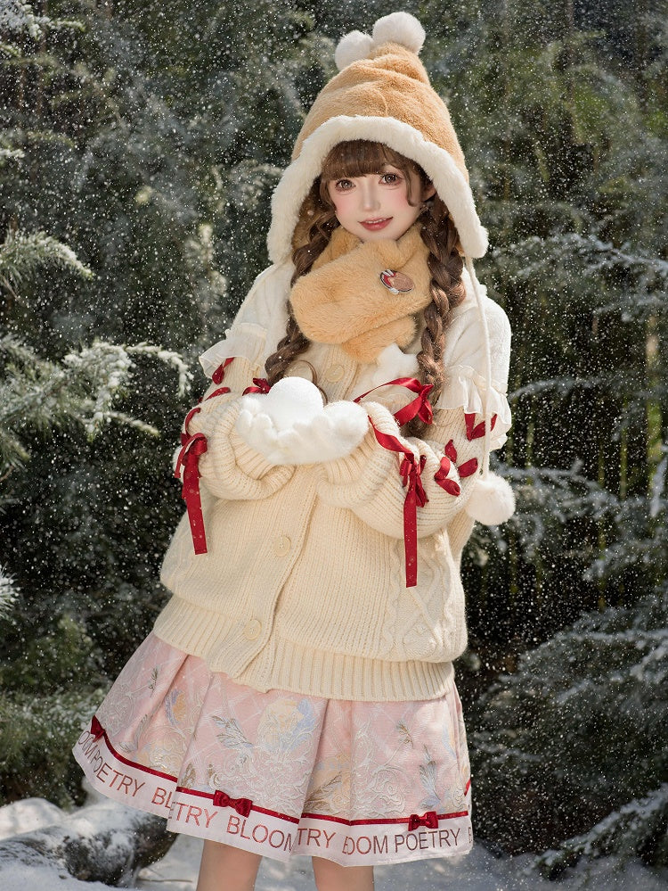 Plüsch-Cardigan, cremefarben, winterweiß, gemütlicher Kragenpullover