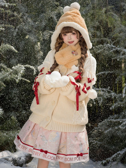 Plüsch-Cardigan, cremefarben, winterweiß, gemütlicher Kragenpullover