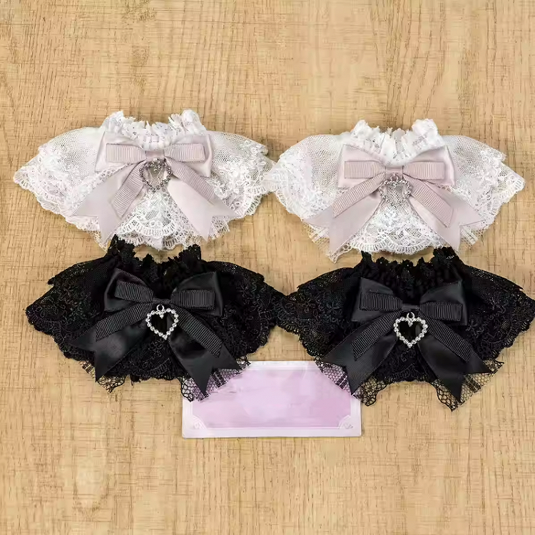Schleife Herz Charm Jirai Kei Spitze Lolita Handgelenk Manschetten Farben 5