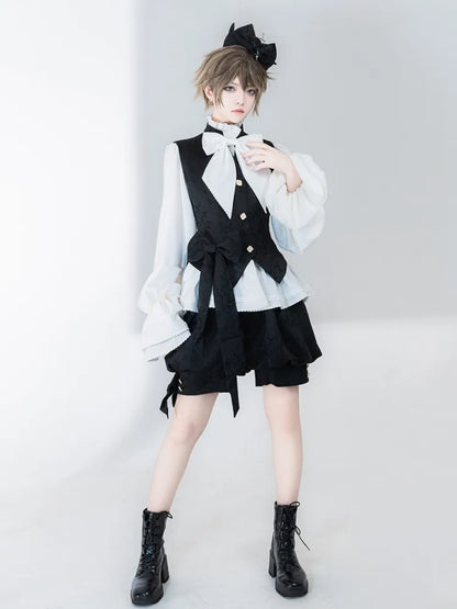 Bishop Ouji Sleeves Lolita Shirt Neckline Poet White Ruffle