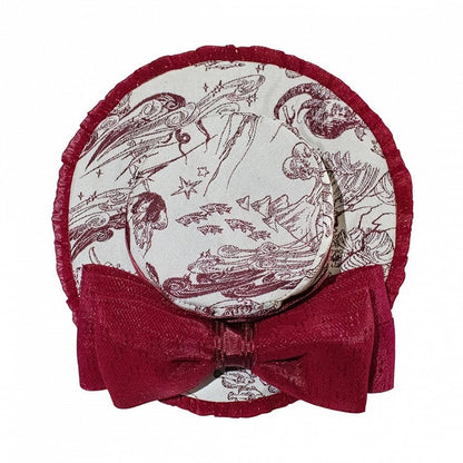 Blue/Black/Red Bowknot Dark Mini Hat Printed