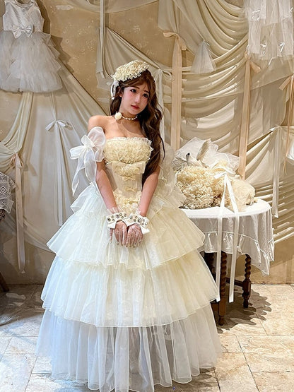 Shiro Lolita Tulle Multi-Layered Dress White