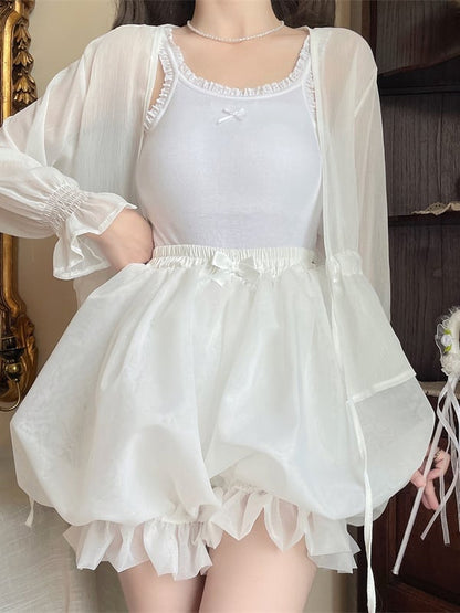 Puffy Organdy Bloomers Lolita White