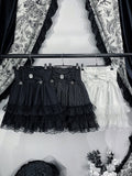 Bow Colors 3 Trim Kei Rhinestone with Decor Jirai Lace Skirt