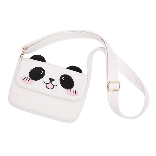 ホワイトパンダ刺繍クロスボディ