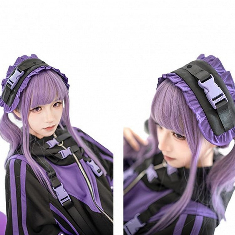 Jacket Black Set: Techwear Purple Landmine Baggy and