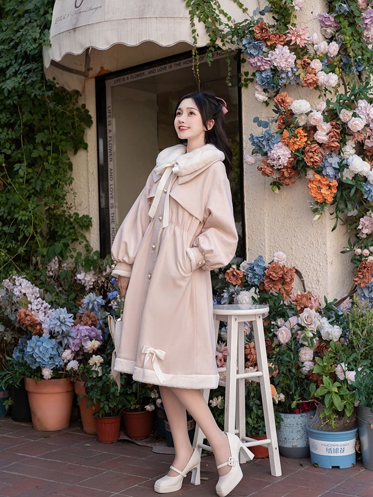 Peter Pink with Detachable Collar Pan Regular/Padded Coat Plush